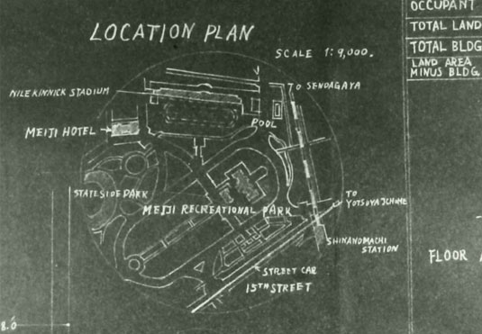 写真:GHQ接収時の神宮外苑図